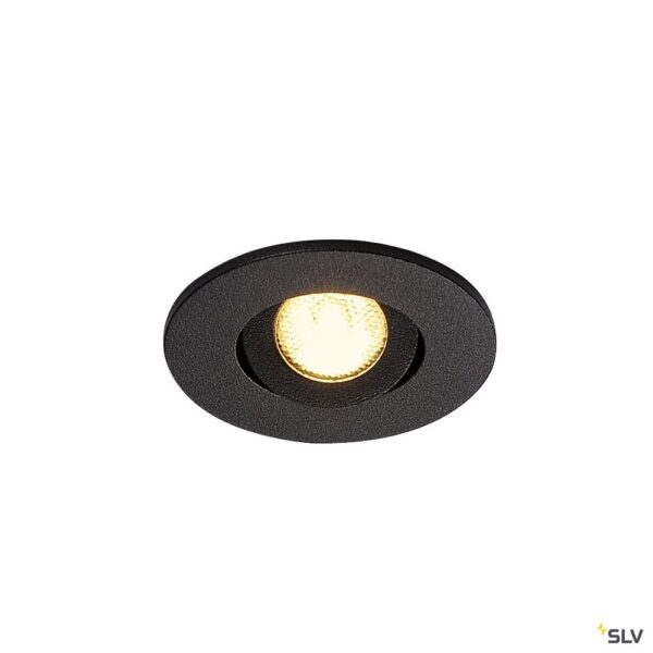 SLV Belgium KIT MINI TRIA LED 3W DL ROND  inbouw mat zwart 30° 3000K +driver en veren Led inbouwspots