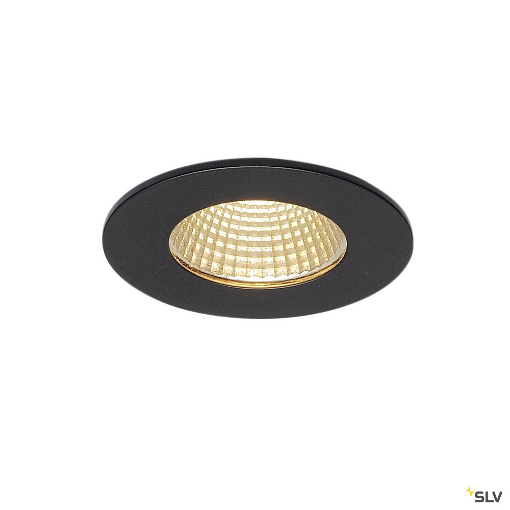 SLV Belgium PATTA-I Plafondinbouwarmatuur rond mat zwart 9W 38° 3000K incl. driver Led inbouwspots