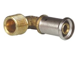 Henco knie 90° messing D16 1/2M Henco messing Knie 90° buitendraad