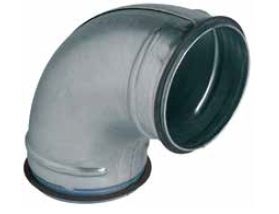 Bocht 90° diameter 100mm met rubberen dichting Galva 100mm