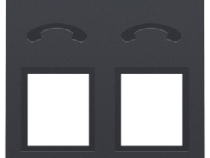 Niko Intense anthracite Afwerkingsset voor telefooncontactdoos met 2 RJ11-contacten in parallel Niko Intense Antracite