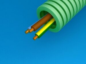 100 meter groen 3G1,5mm² Preflex safe voorbedrade buis 16mm LS0H draad H07Z1-U Halogeenvrije flex 1,5mm²