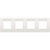 Niko intense White Afdekplaat (71mm) 4-voudig horizontaal met doorzichtig tekstveld Niko Intense White