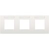 Niko intense White Afdekplaat (71mm) 3-voudig horizontaal met doorzichtig tekstveld Niko Intense White