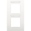 Niko intense White Afdekplaat (71mm) 2-voudig verticaal met doorzichtig tekstveld Niko Intense White