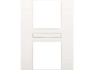 Niko intense White Afdekplaat (71mm) 2-voudig verticaal met doorzichtig tekstveld Niko Intense White