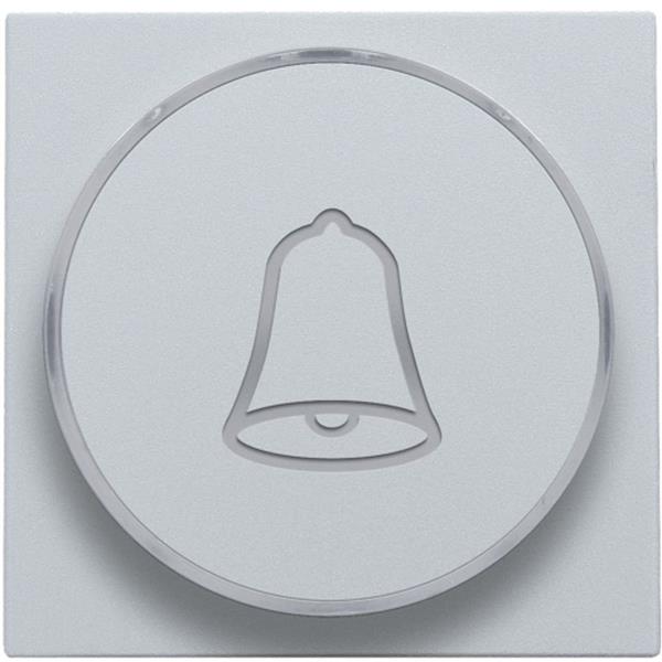 Niko intense sterling Toets met doorschijnende ring en belsymbool voor drukknop 6A Niko Intense Sterling