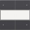 Niko Intense anthracite Afwerkingsset voor 4-voudige potentiaalvrije drukknop 24 V met led en tekstveld Niko drukknop 4 voudig 24 Volt met LED