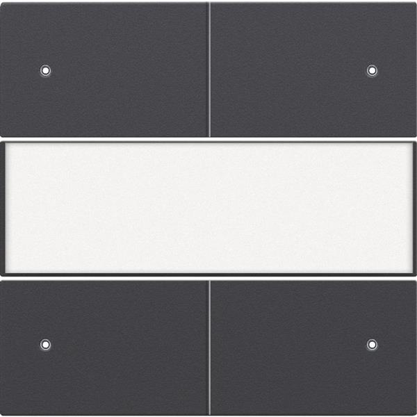 Niko Intense anthracite Afwerkingsset voor 4-voudige potentiaalvrije drukknop 24 V met led en tekstveld Niko drukknop 4 voudig 24 Volt met LED