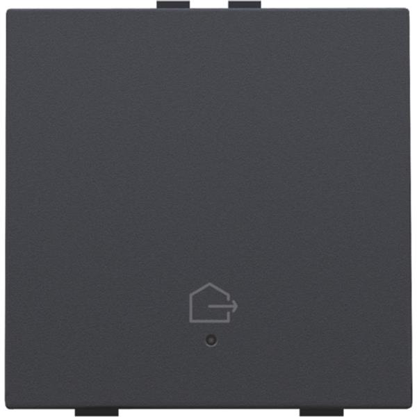 Niko Intense anthracite Drukknop met led symbool ”woning verlaten” Niko home control enkelvoudige drukknop "woning verlaten"