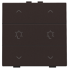 Niko intense dark brown Home Control 2-voudige bediening dimmer met 6-voudige toets Niko home control tweevoudige dimbediening