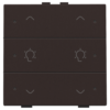 Niko intense dark brown Home Control 2-voudige bediening dimmer met 6-voudige toets+led Niko home control tweevoudige dimbediening met leds
