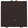 Niko intense dark brown Drukknop met led symbool ”woning verlaten” Niko home control enkelvoudige drukknop "woning verlaten"