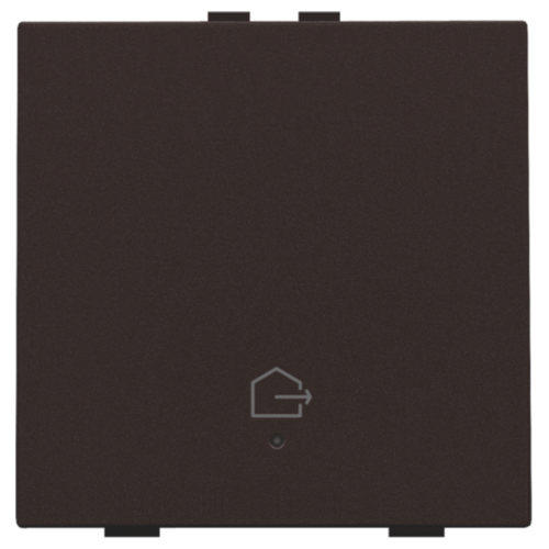 Niko intense dark brown Drukknop met led symbool ”woning verlaten” Niko home control enkelvoudige drukknop "woning verlaten"