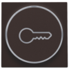 Niko intense dark brown Toets met doorschijnende ring en sleutelsymbool voor drukknop 6A Niko Intense Dark Brown