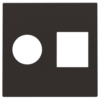 Niko intense dark brown Centraalplaat TV + RJ45 Telenet Interkabel Niko Intense Dark Brown