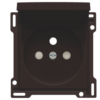 Niko intense dark brown Centraalplaat met klapdeksel voor wandcontactdoos 2P+A (pen)+veiligheid Niko Intense Dark Brown