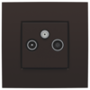Niko intense dark brown Centraalplaat voor coax-aansluiting tv + satelliet Niko Intense Dark Brown