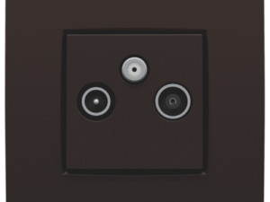Niko intense dark brown Centraalplaat voor coax-aansluiting tv + satelliet Niko Intense Dark Brown