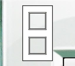 Bticino LivingLight Rechthoekige afdekplaat 2×2 modules aquamarine Living Light Aquamarine