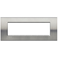 Bticino LivingLight Rechthoekige afdekplaat 7 modules geborsteld staal Living Light Geborsteld staal