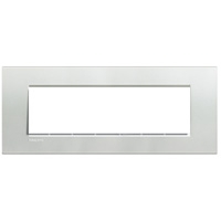 Bticino LivingLight Rechthoekige afdekplaat 7 modules zilver Living Light Zilver