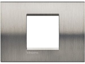 Bticino LL-Afdekpl. rechth breed 2 mod geborsteld staal Living Light Geborsteld staal