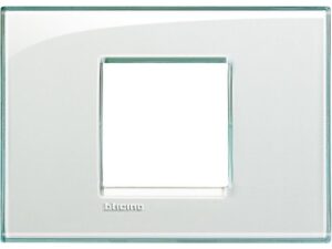 Bticino LL-Afdekpl.rechth breed 2 mod aquamarine Living Light Aquamarine