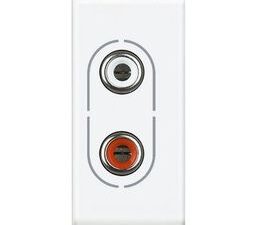 Bticino LivingLight Contactdoos 2xRCA 1 module wit Telefooncontactdozen en audio/video