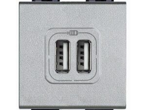 Bticino Livinglight USB-lader type A+C-3A- 2 modules tech USB laders en inductie laders