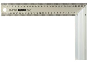 Stanley Winkelhaak, RVS, dubbelzijdige mm-verdeling, 400x200mm Keilbouten