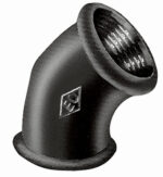 Knie 1/2 F X 1/2 F zwart 45gr Zwarte 45° Bocht FF