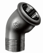 Knie 1/2 M X 1/2 F zwart 45gr Zwarte 45° Bocht MF