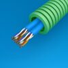 100 meter groen 2 X U/UTP CAT6 Preflex safe voorbedrade buis 20mm LS0H Halogeen UTP/telefonie