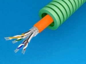 50 Meter groen Preflex safe voorbedrade buis 16mm LS0H data S/FTP CAT7 Halogeen UTP/telefonie