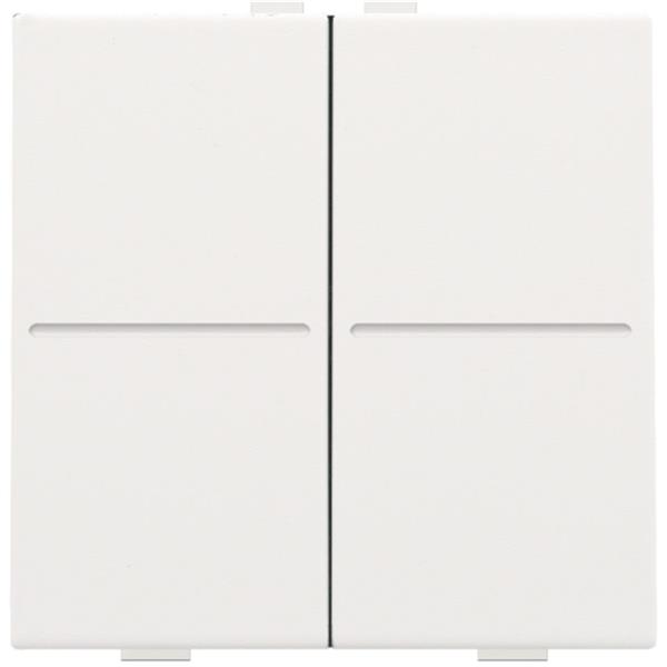 Niko Pure steel white Toets 2voudig voor busdrukknop of RFwandzender Niko draadloze schakelaar met vier toetsen
