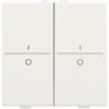 Niko Pure steel white Toets 2voudig I0 voor busdrukknop of RFwandzender Niko draadloze schakelaar met vier toetsen