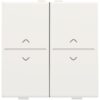 Niko Pure steel white Toets 2voudig op & neer voor busdrukknop of RFwandzender Niko draadloze schakelaar met vier toetsen