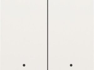 Niko Pure steel white Toets 2voudig met lens voor elektronische schakelaar of drukknop Niko slimme tweevoudige schakelaar met 2 bedieningsknoppen