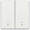 Niko Pure steel white Toets 2voudig met lens voor elektronische rolluikschakelaar Niko Pure White steel