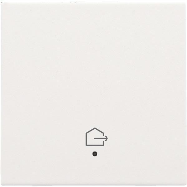 Niko Pure steel white Toets met lens voor geconnecteerde schakelaar woning verlaten Niko Pure White steel