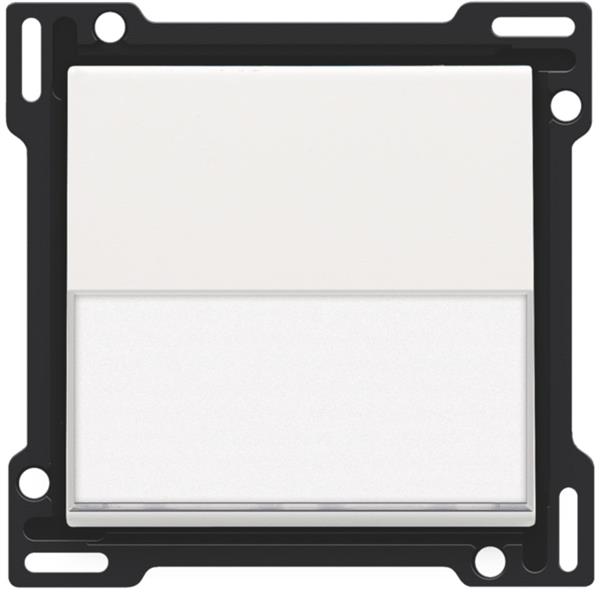Niko Pure steel white Afwerkingsset met tekstveld voor schakelaar of drukknop Niko Pure White steel