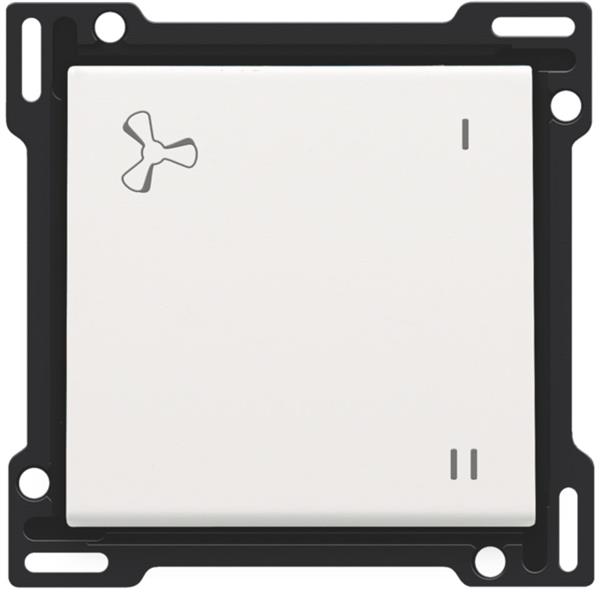 Niko Pure steel white Toets voor ventilatie drukknop Niko Pure White steel