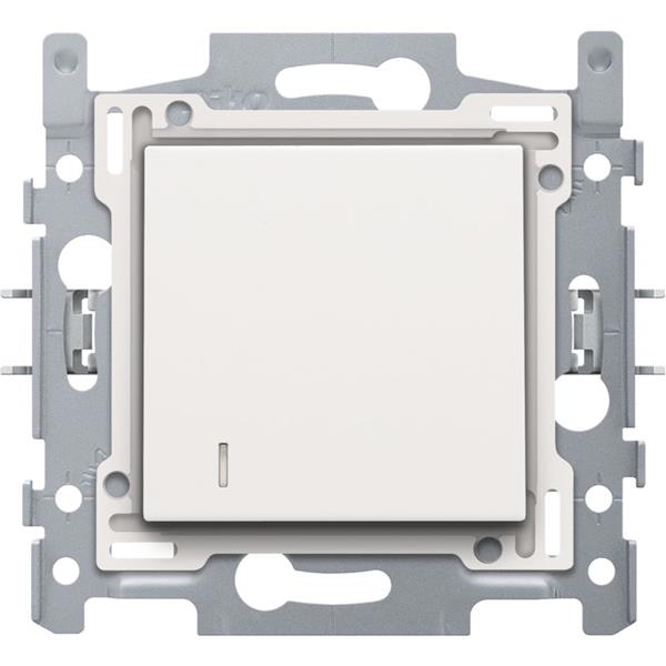 Niko Pure steel white Hotelkaartschakelaar 10A 250V AC met NO/NC contact Niko Pure White steel
