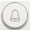 Niko Pure steel white Toets met doorschijnende ring en belsymbool voor drukknop 6A Niko Pure White steel