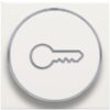 Niko Pure steel white Toets met doorschijnende ring en sleutelsymbool voor drukknop 6A Niko Pure White steel