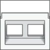 Niko Pure steel white Centraalplaat 2x RJ45 STP cat.6 schuin met doorzichtig tekstveld Niko Pure White steel