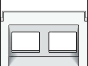 Niko Pure steel white Centraalplaat 2x RJ45 STP cat.6 schuin met doorzichtig tekstveld Niko Pure White steel