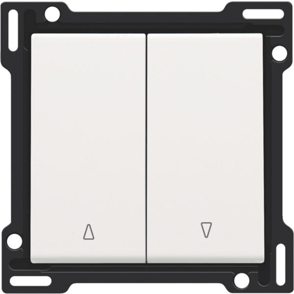Niko Pure steel white Toets voor rolluikdrukknop elektrisch gescheiden Niko Pure White steel