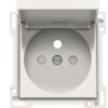 Niko Pure steel white Centraalplaat + klapdeksel wandcontactdoos 2P+A(pen)+veiligheid Niko Pure White steel